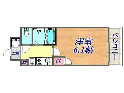 エステムコート新神戸エリタージュ(1K/5階)の間取り写真