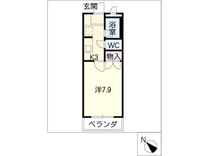 アベレージ96(1K/3階)の間取り写真