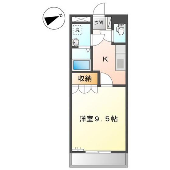 メゾンドシュガー(1K/2階)の間取り写真