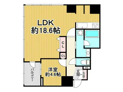 オープンレジデンシア南青山骨董通(1LDK/12階)の間取り写真