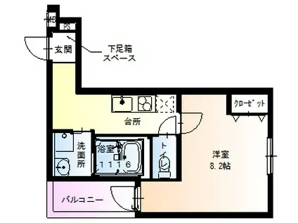 フジパレス鳳中町II番館(1K/3階)の間取り写真