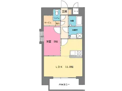 アンクレージュ八王寺(1LDK/9階)の間取り写真