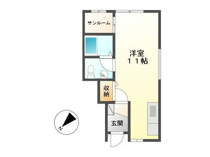 メゾン・ド・ショコラ(ワンルーム/1階)の間取り写真