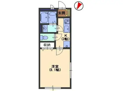 グレース広野(1K/2階)の間取り写真