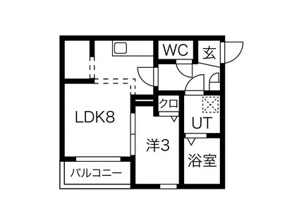 MAKES R 伝馬公園(1LDK/1階)の間取り写真