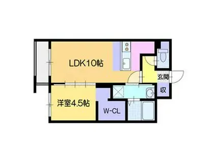 ヴェルデオーロ住吉(1LDK/4階)の間取り写真