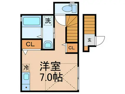 リステラス新宿(ワンルーム/2階)の間取り写真
