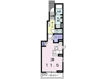 シエロ荏隈(ワンルーム/1階)の間取り写真