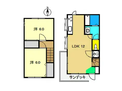 ハウスミンクルA棟(2LDK/1階)の間取り写真