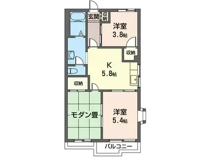 シャルマンK(3K/2階)の間取り写真