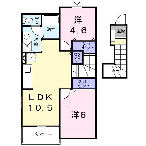 エトワールA(2LDK/2階)の間取り写真