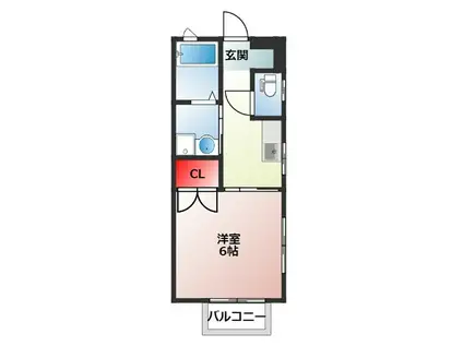 カーサ・タウラス(1K/1階)の間取り写真