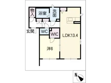 シャーメゾン レフィシア(1LDK/1階)の間取り写真