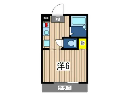 アビタシオン金子A(ワンルーム/1階)の間取り写真