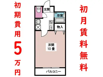 サンヒルズ伊勢崎南(1K/2階)の間取り写真