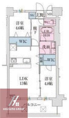 スプランディッド難波VII(2LDK/10階)の間取り写真