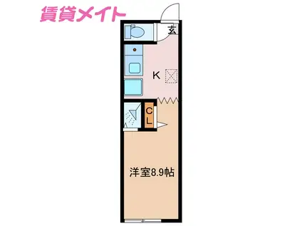 LA FAMILLE伊勢壱番館(1K/2階)の間取り写真