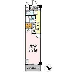 タイムD1(1K/3階)の間取り写真