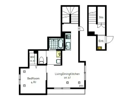 めぞん遊(1LDK/2階)の間取り写真