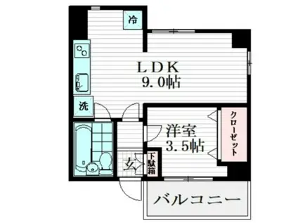 ダイアパレス三軒茶屋(1LDK/2階)の間取り写真