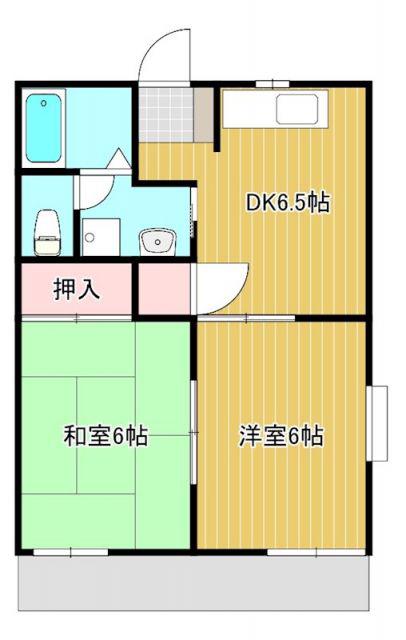 セブンカラーズ(2DK/1階)の間取り写真
