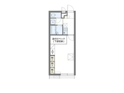 レオパレスグランプラージュ(1K/1階)の間取り写真