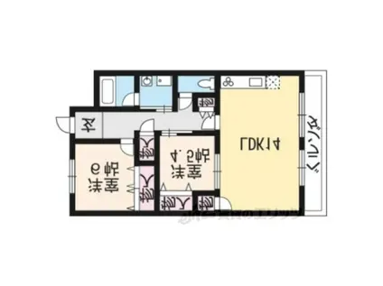 エリセオびわ湖(2LDK/1階)の間取り写真