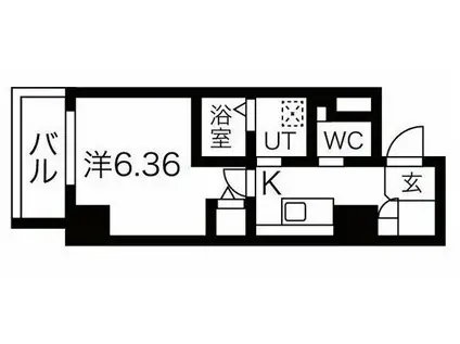 エヌエムキャトフヴァンヌフ(1K/2階)の間取り写真