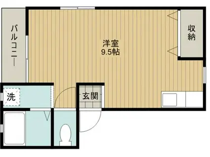 サンセーヌ(ワンルーム/1階)の間取り写真