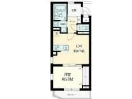 イーグルロード業平(1DK/5階)の間取り写真