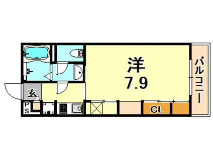 リブリ・式部(1K/3階)の間取り写真