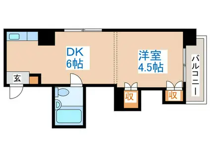 ワタナベレジデンス(1DK/3階)の間取り写真