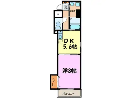 パストラーレ江坂(1DK/10階)の間取り写真