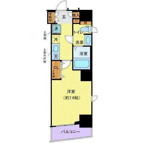 RELUXIA門前仲町(1K/2階)の間取り写真