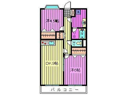 フラッツ蔵壱番館(2LDK/2階)の間取り写真