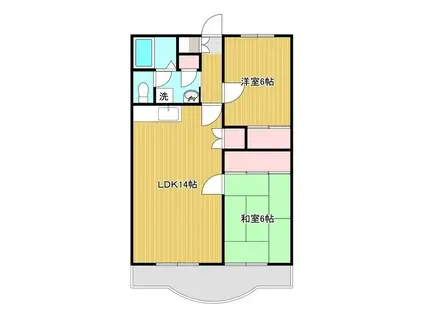 グリーンコート古江小路(2LDK/1階)の間取り写真