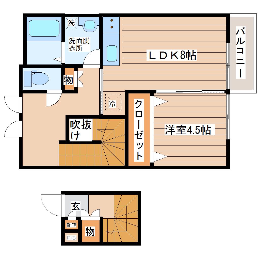 リーコーポ壱番館(1LDK/2階)の間取り写真