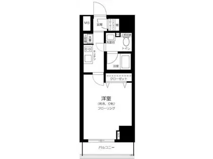 コンシェリア東京アクアヴェール(1K/1階)の間取り写真