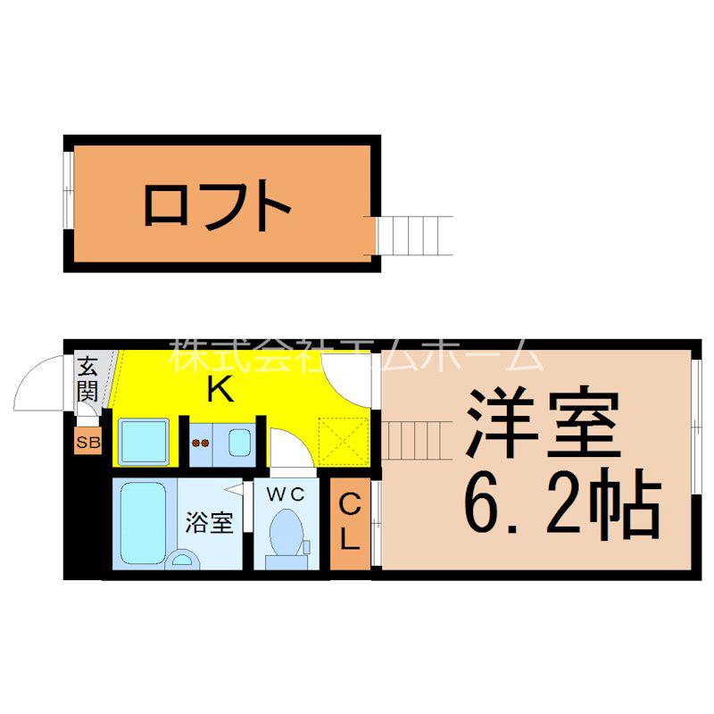 レオパレスTS中村(1K/1階)の間取り写真