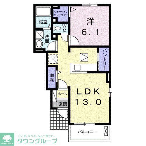 コンフォーティアA(1LDK/1階)の間取り写真