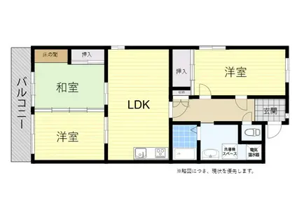 三和コーポ岩田20(3LDK/4階)の間取り写真