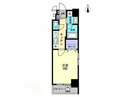 アルファレガロ南中央町(1K/11階)の間取り写真