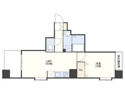 ファーストラック出来大工町(1LDK/4階)の間取り写真