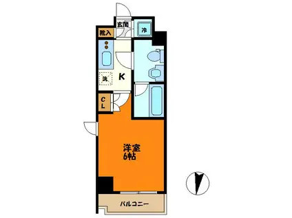メイクスデザイン武蔵小杉アジールコート(1K/3階)の間取り写真