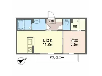 カサクレシアIII(1LDK/3階)の間取り写真