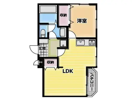 ユーコート下落合(1LDK/2階)の間取り写真