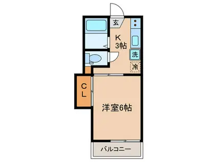 シュガーハウスMOTO住吉(1K/1階)の間取り写真
