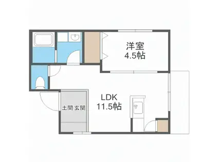 アトリア月寒(1LDK/2階)の間取り写真