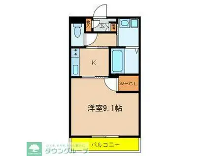 ディリジェント サトウII(1K/3階)の間取り写真