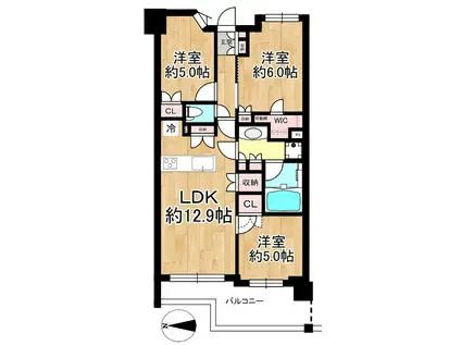 オープンレジデンシア千駄木(3LDK/2階)の間取り写真